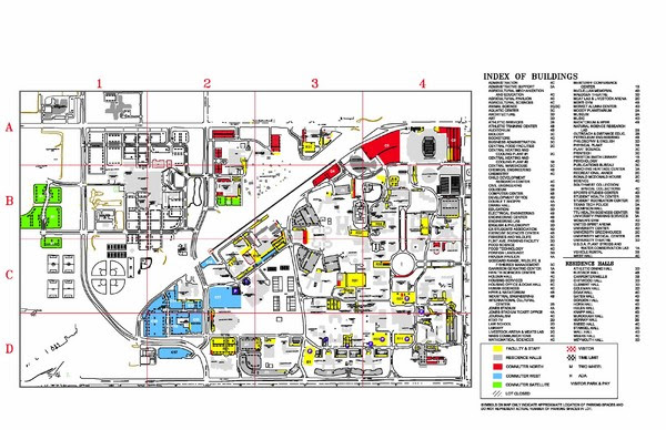 texas tech campus map Texas Tech University Parking Visitor Map Lubbock Texas Usa