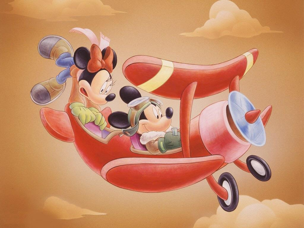 Mickey Minnie En Avion
