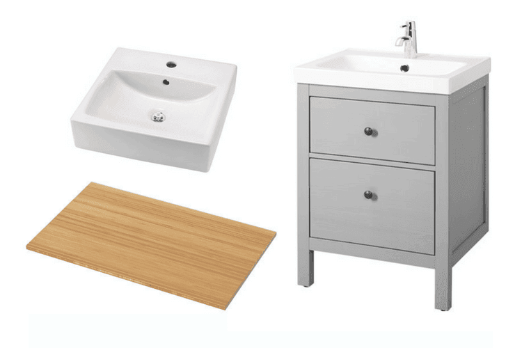 My customized HEMNES small bathroom vanity