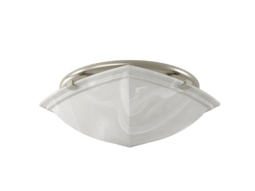 Broan 766BN Decorative Ventilation Bath Fan with Light Brushed Nickel Finish with Ivory Alabaster Square Glass