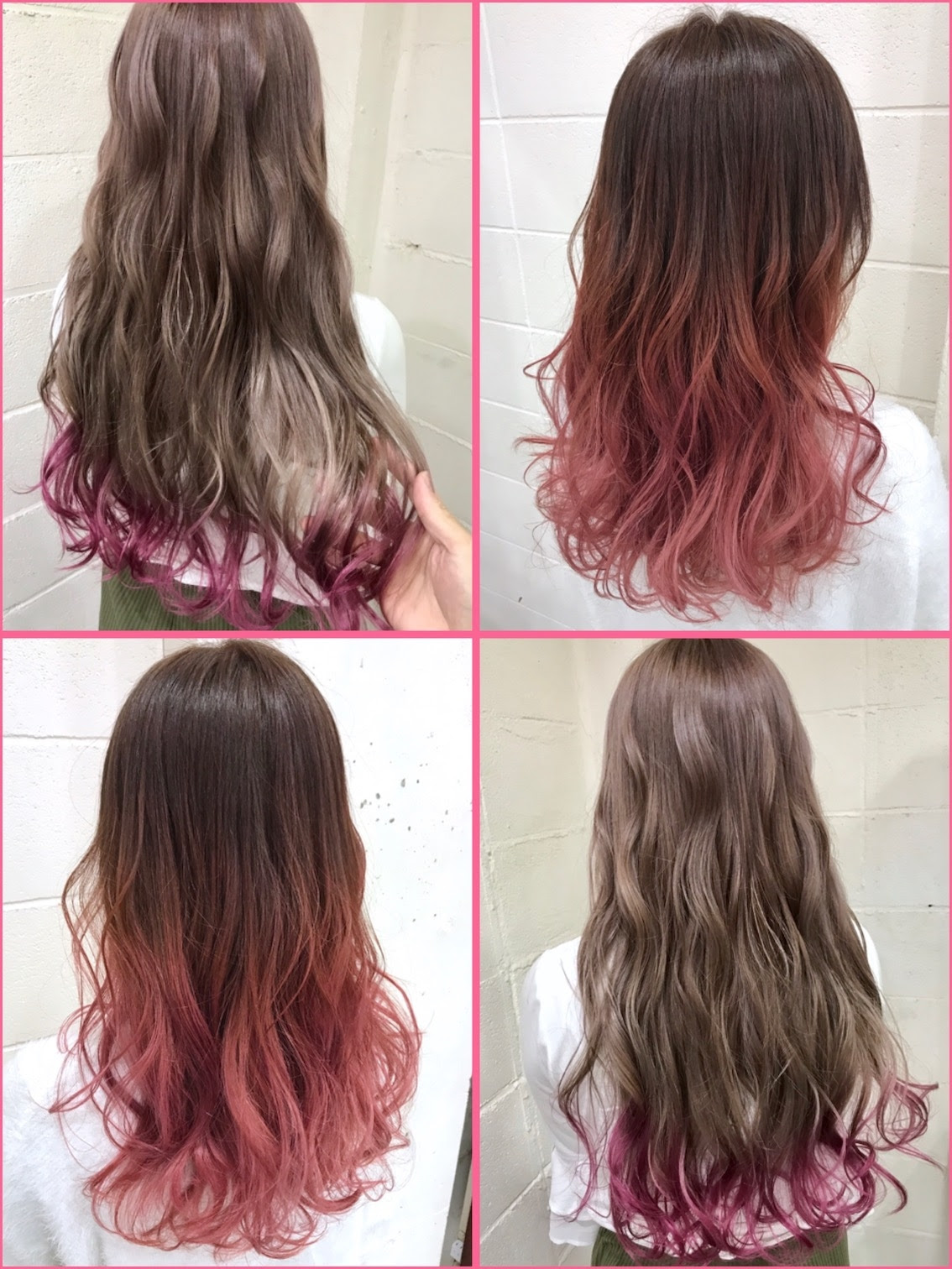 ピンクヘアカラー ピンクにしてみたい方の参考カラー写真 ピンクヘアグラデーションカラー インナーカラー ハイライトカラー Sherry 原宿美容室