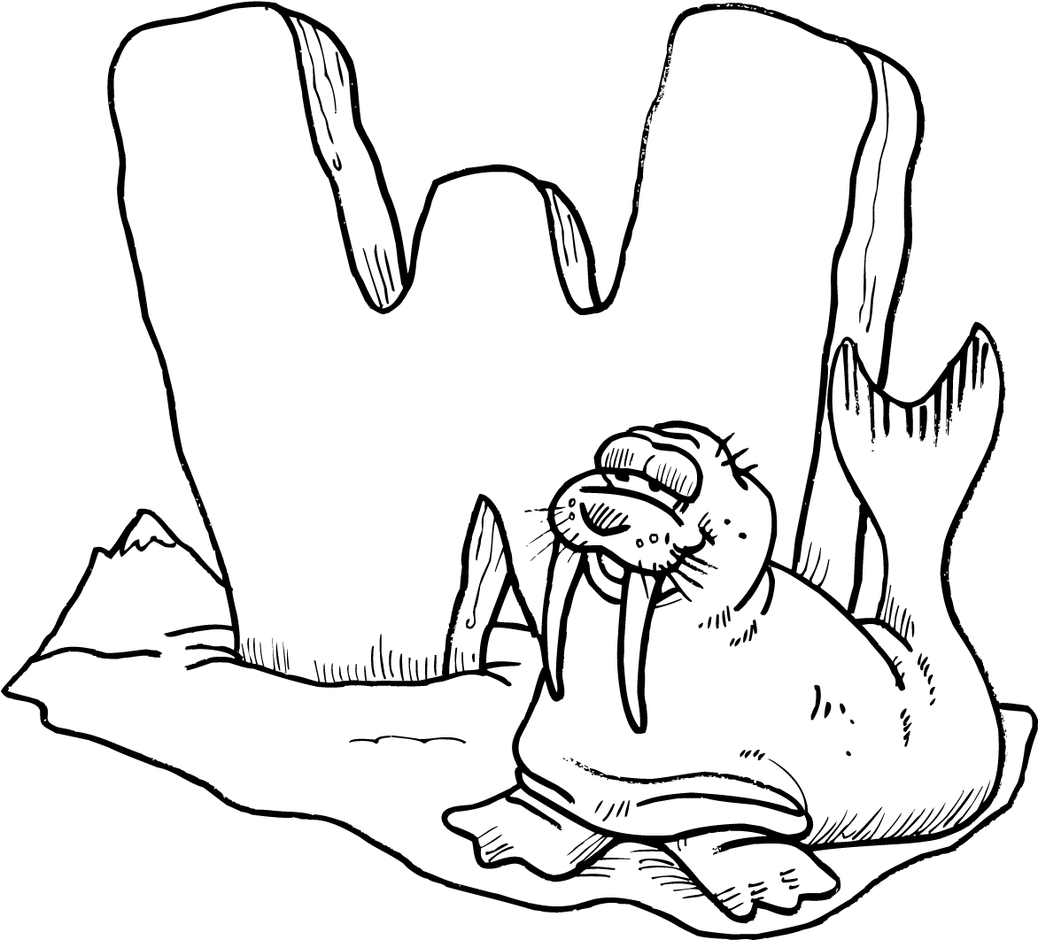 Letter w coloring pages
