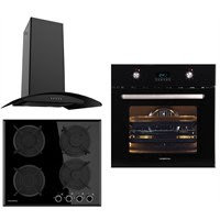 Termikel Black Mystery 3'lü Ankastre Set(BO 6500 BL Ankastre Fırın + 17151 B604D Döküm Izgara Ocak + Caspia 3108 Black Dekoratif Davlumbaz) 1.399,00 TL