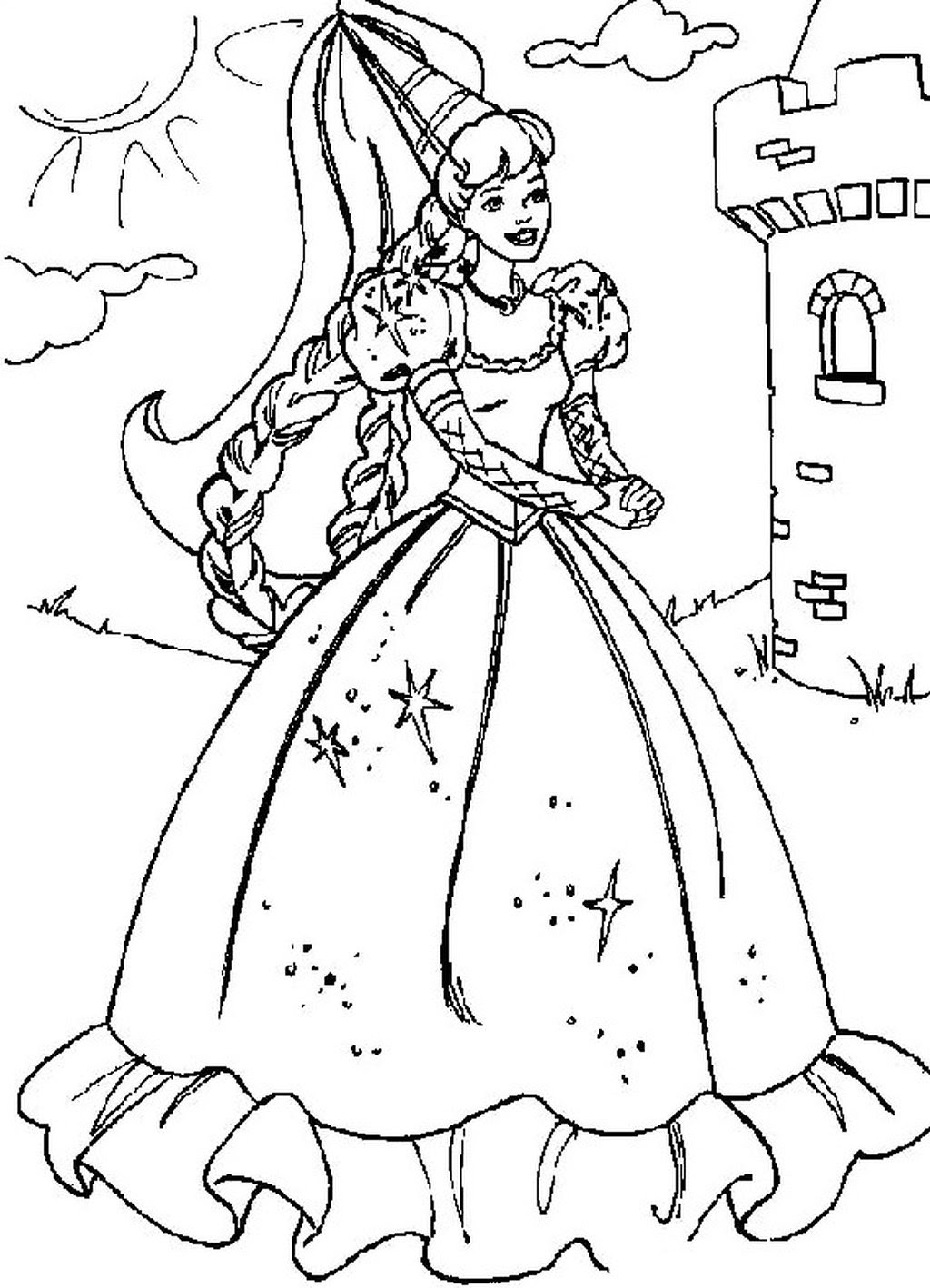 Barbie Principessa da stampare e colorare