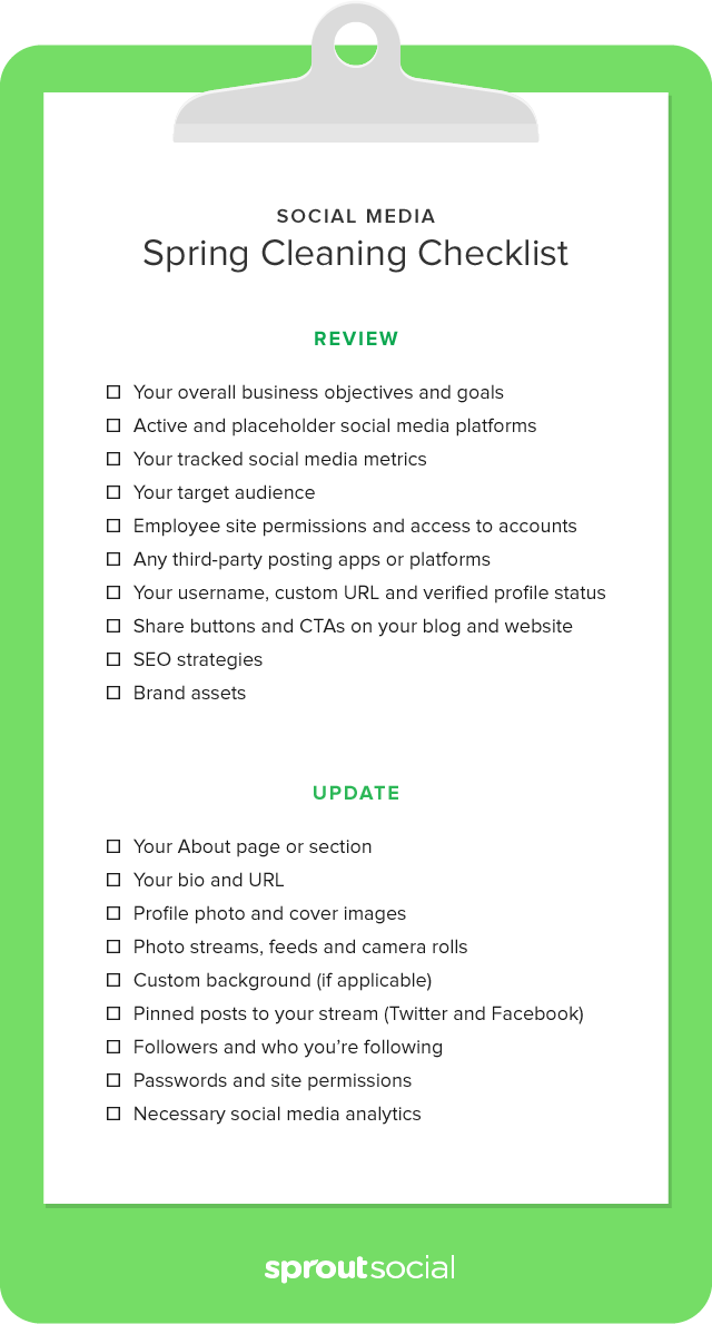 social media clean up checklist