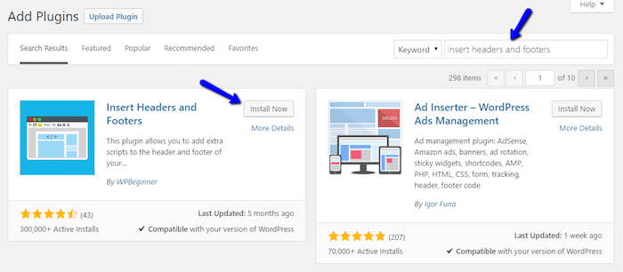 Insert Headers and Footers Plugin