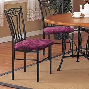 Amazon.com - 2 New Black Finish Metal Dining Chairs With A ...