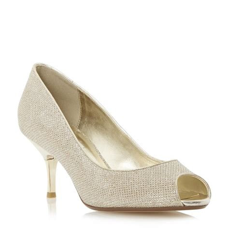 dune ladies amelia mid heel court shoe  black size uk