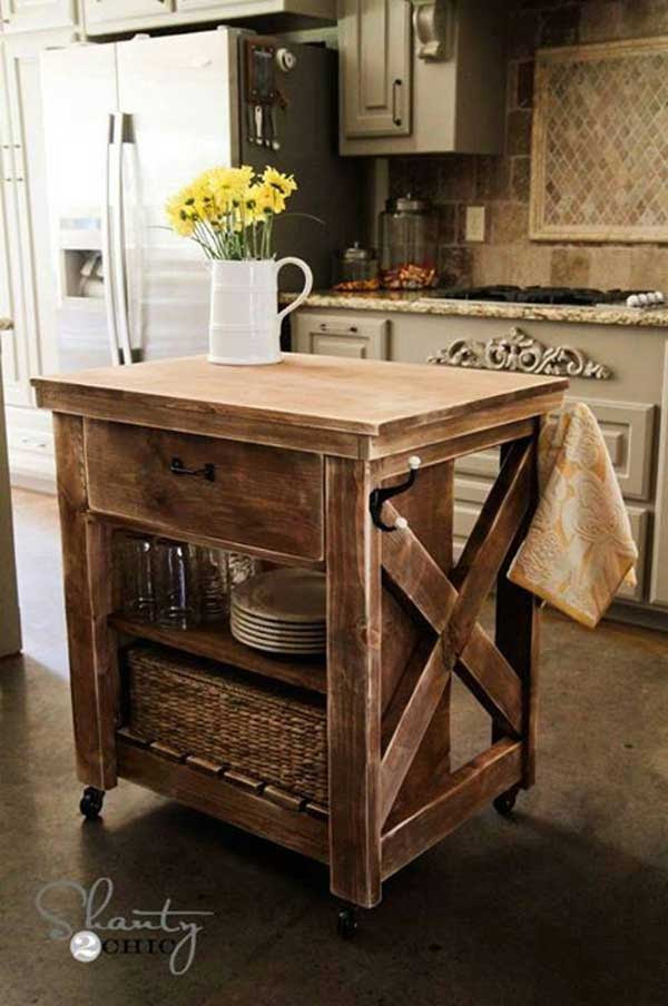 32 Simple Rustic Homemade Kitchen Islands - Amazing DIY 