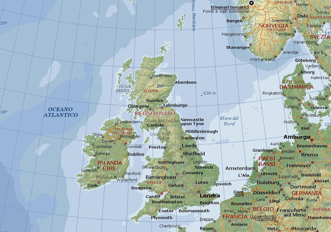 Cartina Regno Unito Fisica E Politica