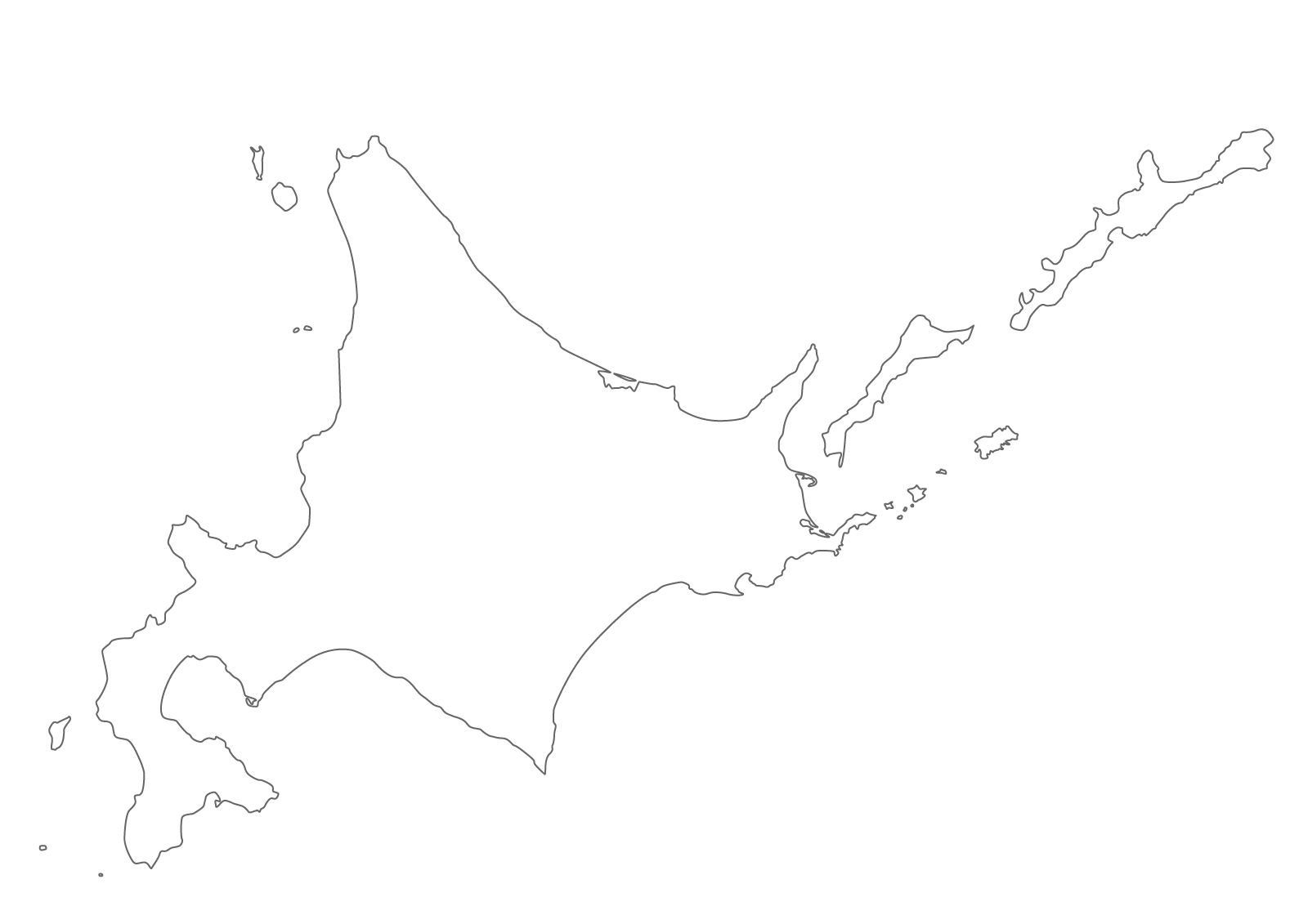 ちずそ 無料地図素材 北海道白地図
