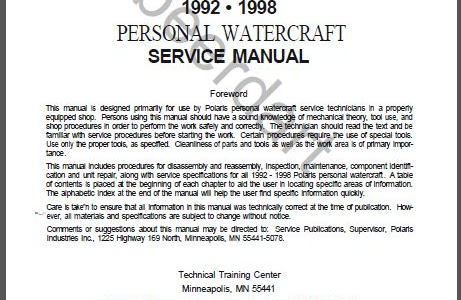 Free Reading polaris pwc service manual download ebooks Free PDF