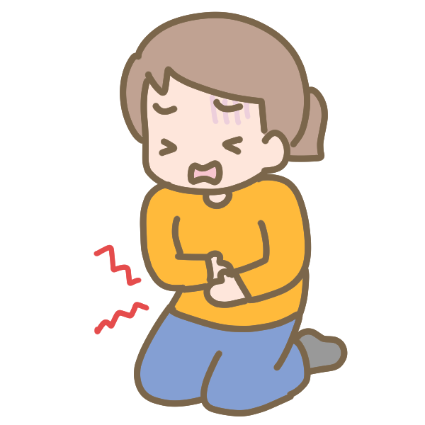 腹痛のイラスト かわいいフリー素材が無料のイラストレイン