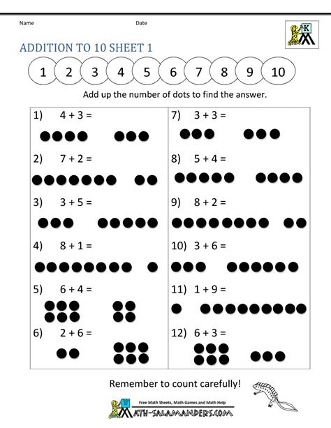 Free printable kindergarten math worksheets in pdf (free download) for classroom or homeschooling. addition and subtraction worksheets for kindergarten