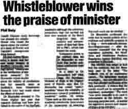 blumsohn gets praise from minister