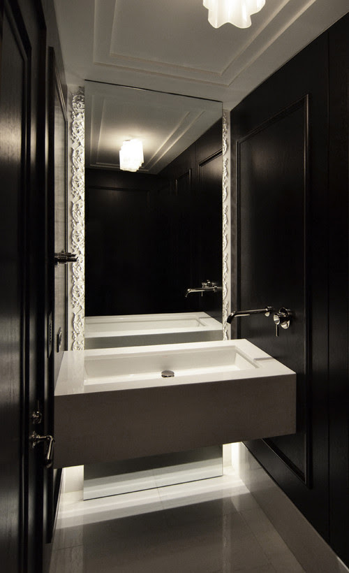 Formal Power Room contemporary bathroom