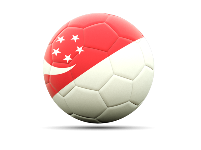 Football icon. Illustration of flag of Singapore