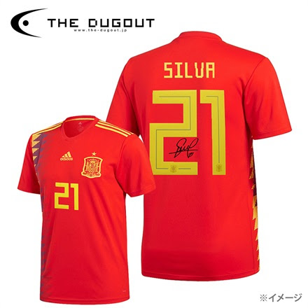 サッカー 国代表 シルバ直筆サイン入り スペイン代表 18ホームユニフォーム Wowshop