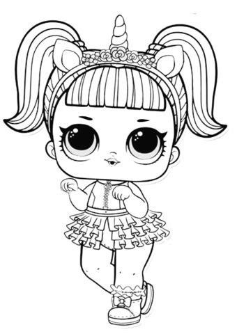 lol surprise doll unicorn coloring page  printable