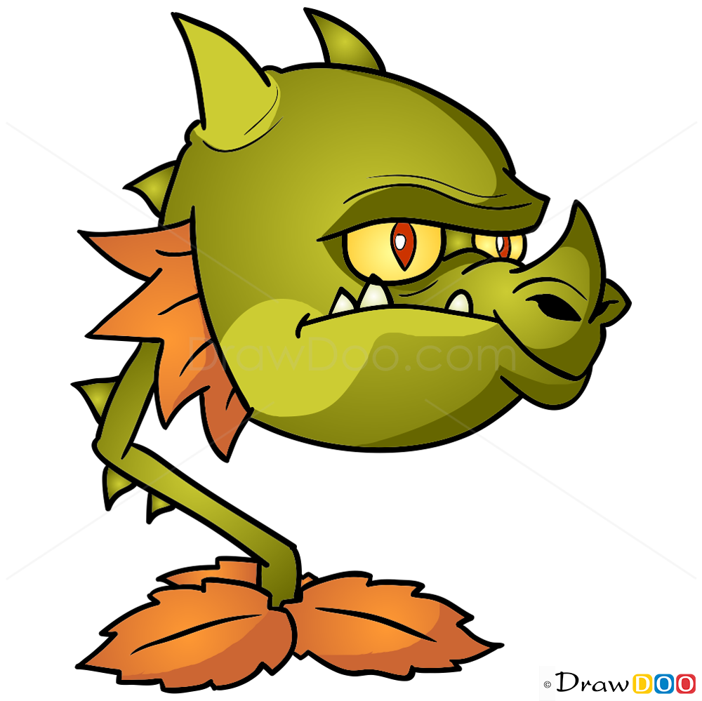 Draw Snapdragon, Plants vs Zombies - How to Draw, Drawing Ideas, Draw