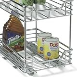Household Essentials C21275 Two-Tier Sliding Cabinet Organizer, Chrome
