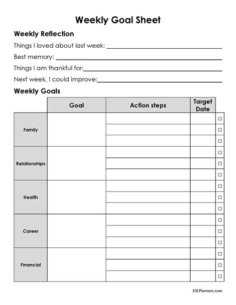 free printable goal tracker many options and designs