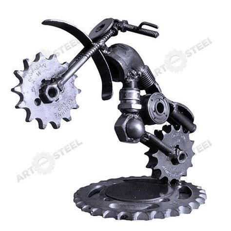 handmade motorbike  scrap metal sculpture  artfromsteel