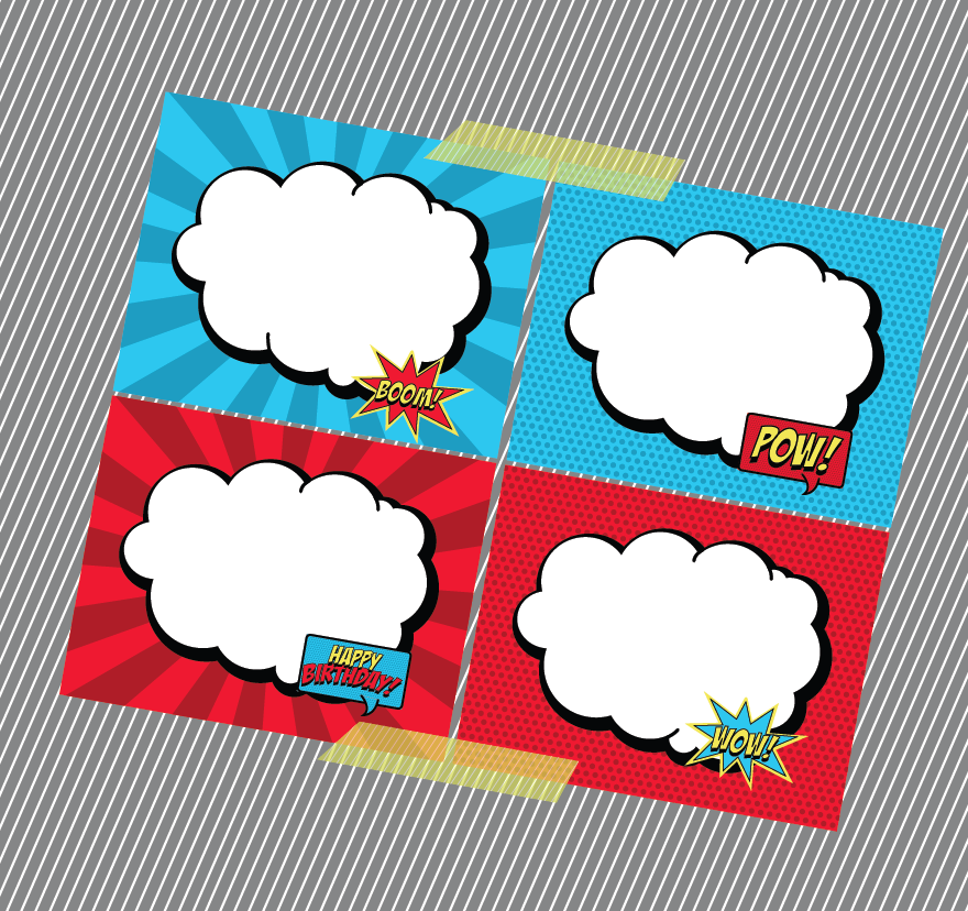 free superhero party food labels - Clip Art Library