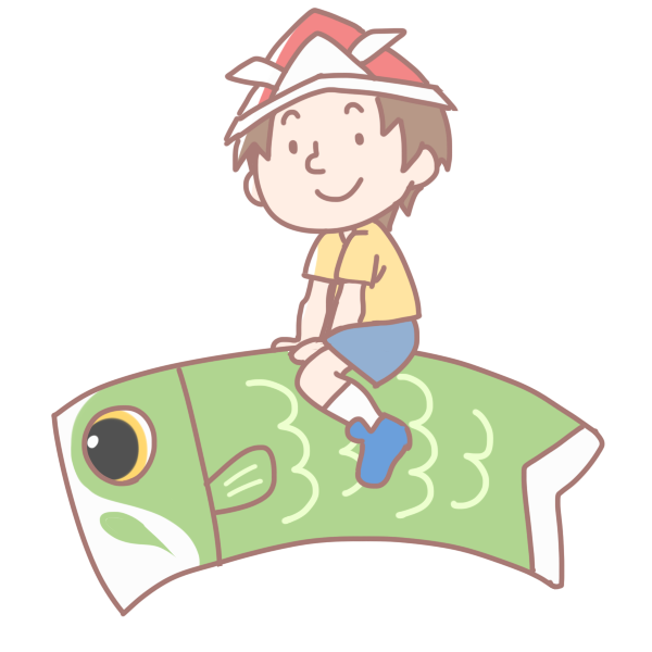 鯉に乗る男の子のイラスト かわいいフリー素材が無料のイラストレイン