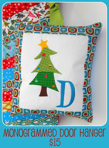 Monogrammed Holiday Door Ornament