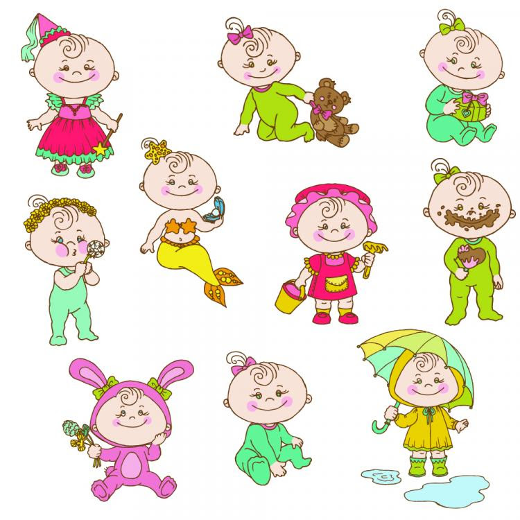 Download Cute cartoon baby 02 vector Free Vector / 4Vector