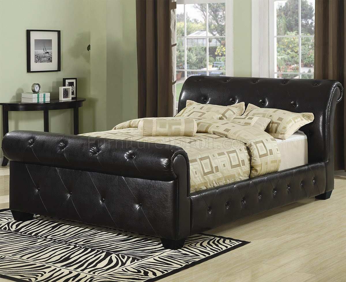 Leather Upholstered Sleigh Bed 1200 x 976