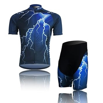 Freefisher Homme Velo Cyclisme Foudre Maillot Cuissard Hjikolkmnbghbv