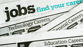 Job listings in newspaper