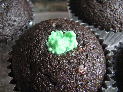 Dark Chocolate Grasshopper Cupcake