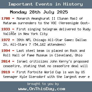 Important Events & Today in History by HistoryOrb.com