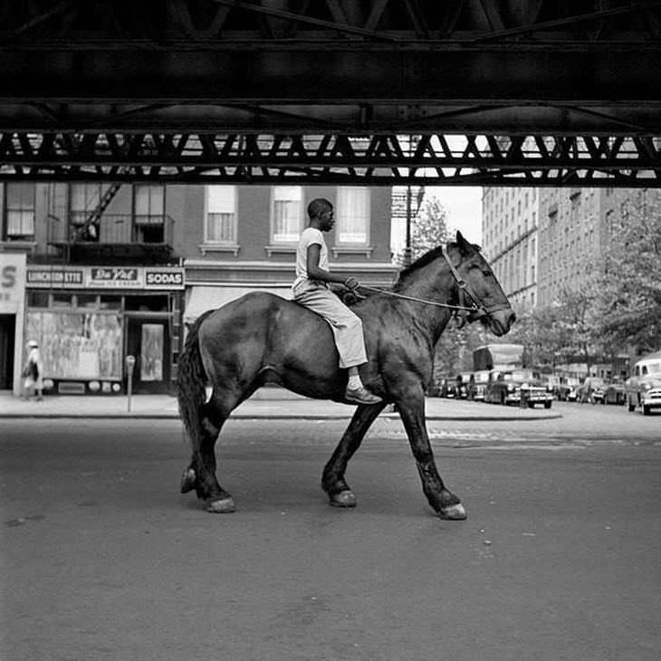 Belas fotos preta e branca dos anos 50 Nova Iorque