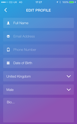 When the user taps on a field, the keyboard appears as expected on iOS ...