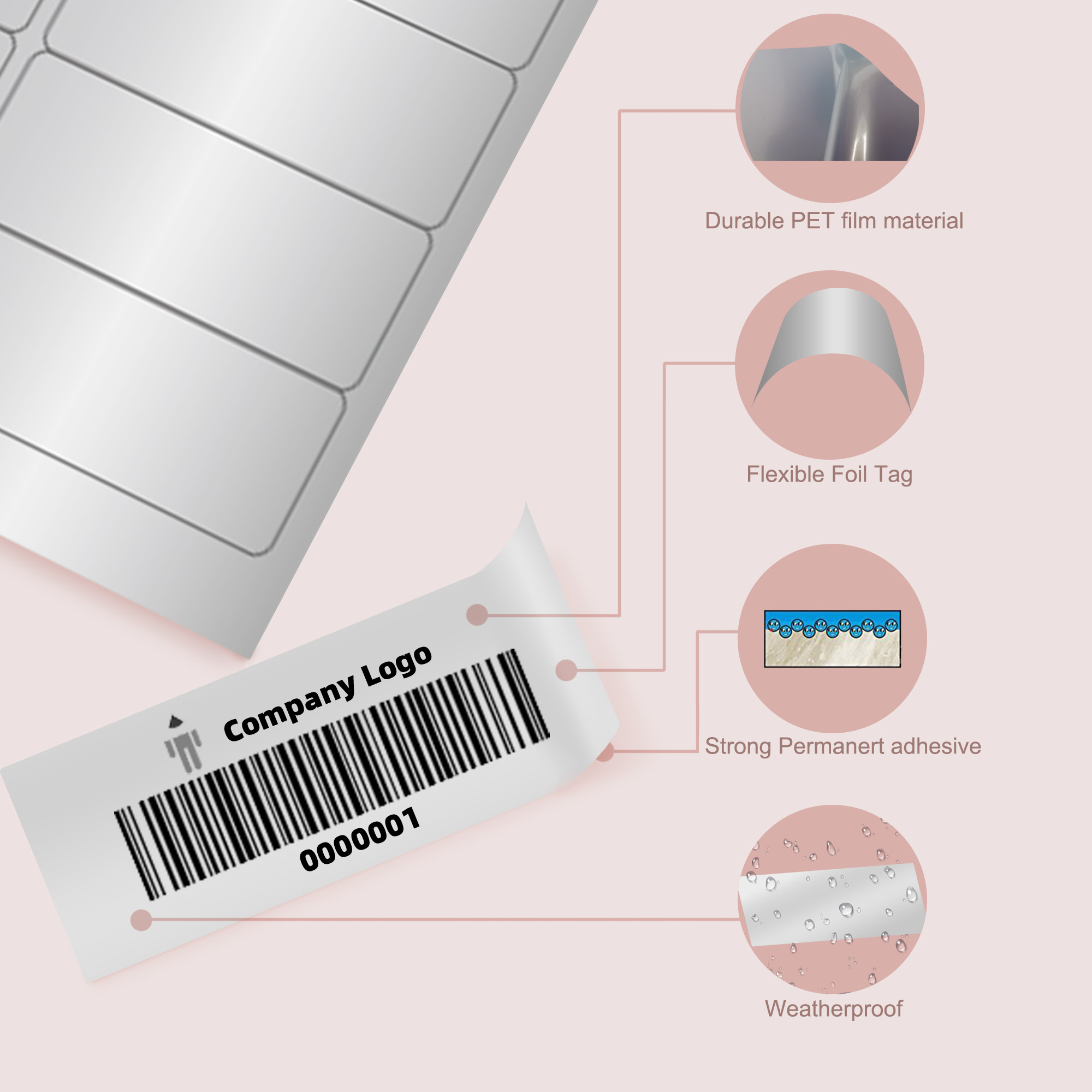 Mr-Label 45.7 x 21.2 mm Silver Asset Stickers – Self-Adhesive ...