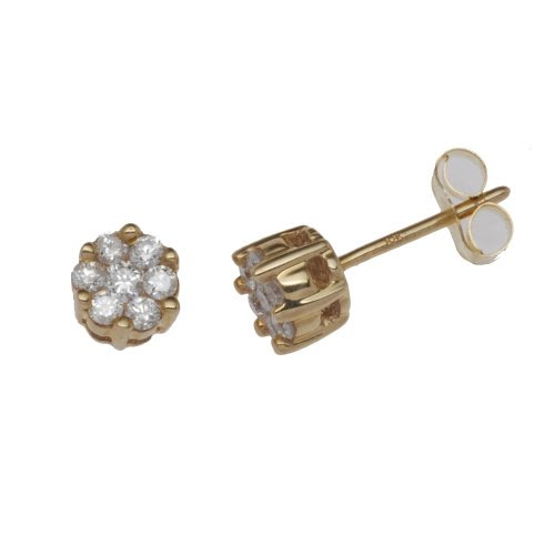 9ct Yellow Gold Diamond Invisible Set 0.25 Earrings