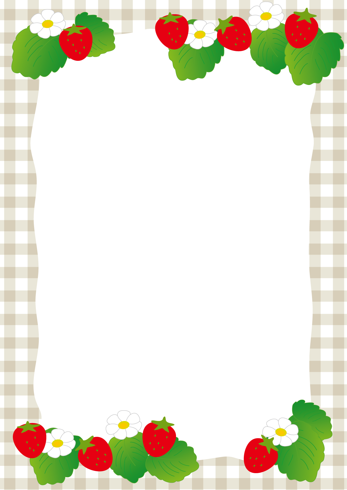 枠 イラスト飾り枠 苺 無料イラスト素材