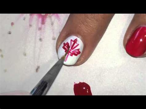 canada flag nail art tutorial youtube