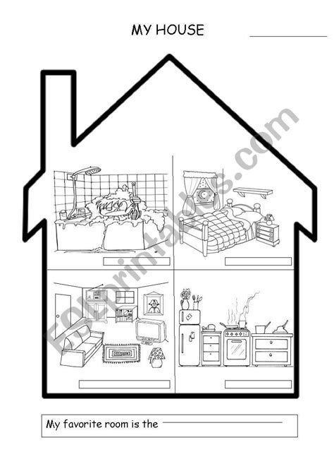  rooms in a house esl worksheet by soraya esl