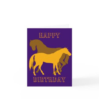 Happy Horsy Birthday - yellow2 Greeting Cards