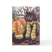 Halloween Cat notecard card