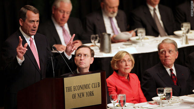 House Speaker John Boehner, R-Ohio, spoke to the Economic Club of New York earlier this month, demanding spending cuts.