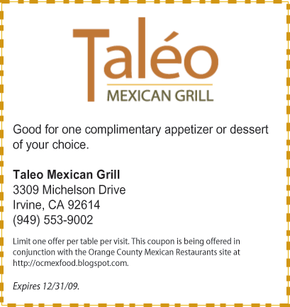 Taleo Mexican Grill - Coupon
