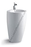 HOSTILIAN Modern Vase Pedestal Sink WHITE - European Italian Vanity