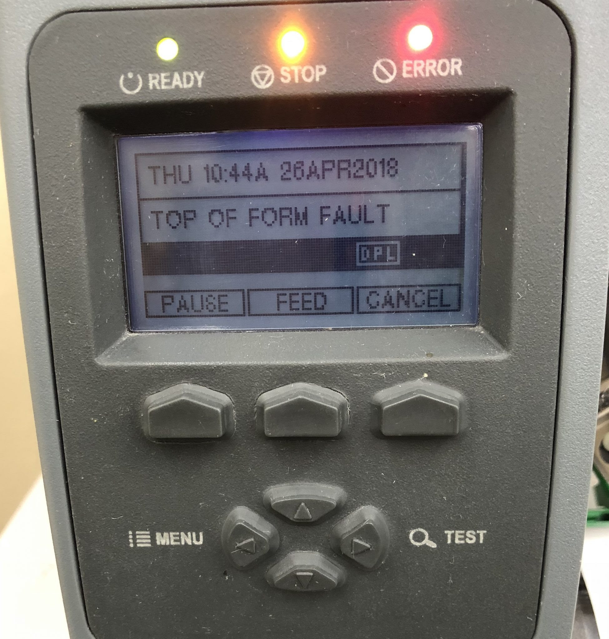 TOP OF FORM FAULT