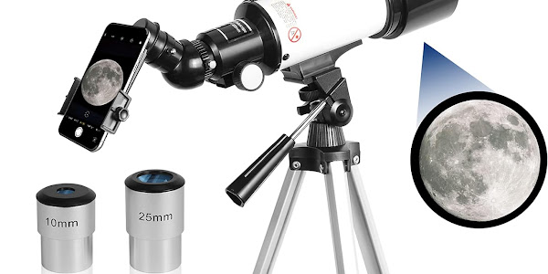 Up To 50% OFF Telescopes for Adults, 70mm Aperture 400mm AZ Mount, Telescope for Kids Beginners, Fully Multi-Coated Optics, Astronomy Refractor Telescope Portable Telescope with Tripod, Phone Adapter, Backpack